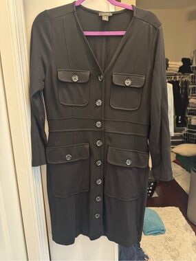 Halogen (Nordstrom) Black V Neck Dress